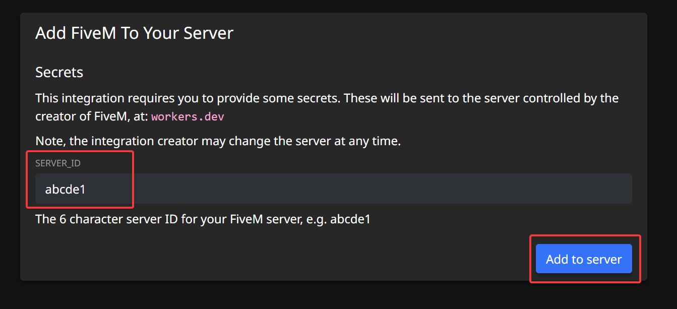 Add to server